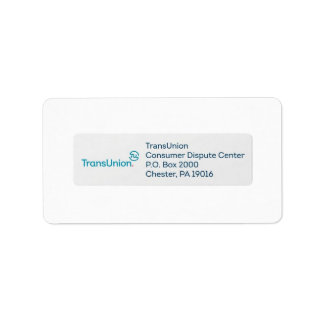TransUnion postadressetikett Adressetikett