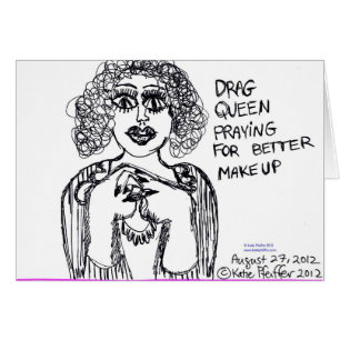 Transvestit som söker efter bättre Makeup Hälsningskort