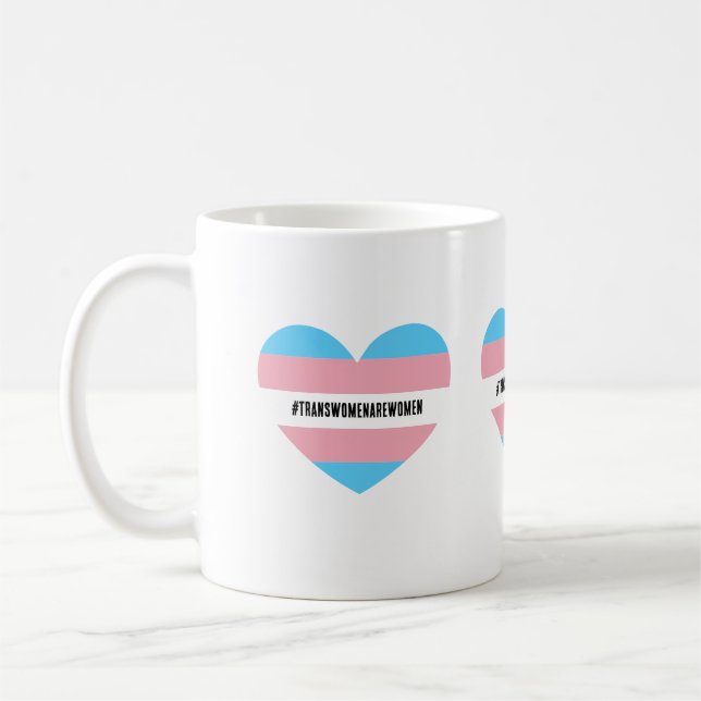 #TRANSWOMENAREWOMEN Heart Kaffemugg (Vänster)