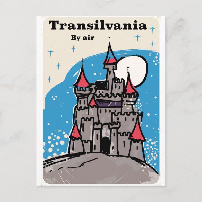 Transylvania Castle vintage resor poster Vykort (Framsida)
