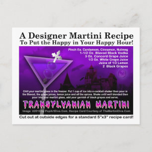 Transylvanian Halloween Martini Recipe-vykort Vykort