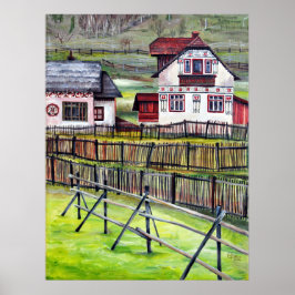 Transylvanien, Rumänien, målat område med bild Poster