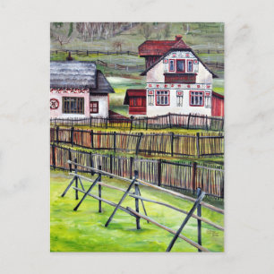 Transylvanien, Rumänien, målat område med bild Vykort
