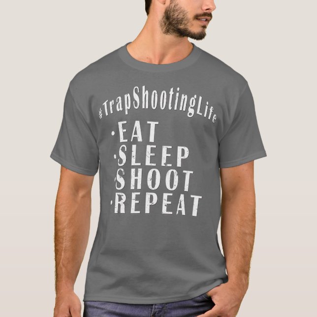 Trap Shooter Shirt Clay Pigeon Target Shooter T Shirt (Framsida)