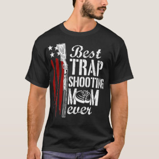 Trap Shooting Mamma Gun Högers American Flagga Day T Shirt
