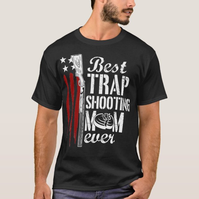 Trap Shooting Mamma Gun Högers American Flagga Day T Shirt (Framsida)