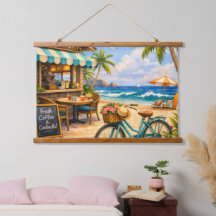 Träpanelerad strandcafé Escape – Väggtapet