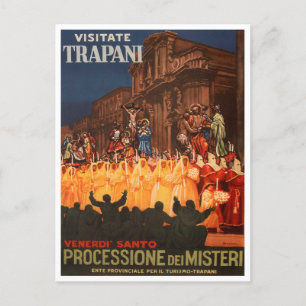 Trapani, Italien, Processione dei Misteri Travel Vykort