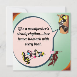 Träpeckers stabila rytm kärlek löv dess markering tack kort