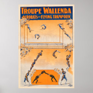 Trapeze, Acrobats och Flies Trampolin Poster