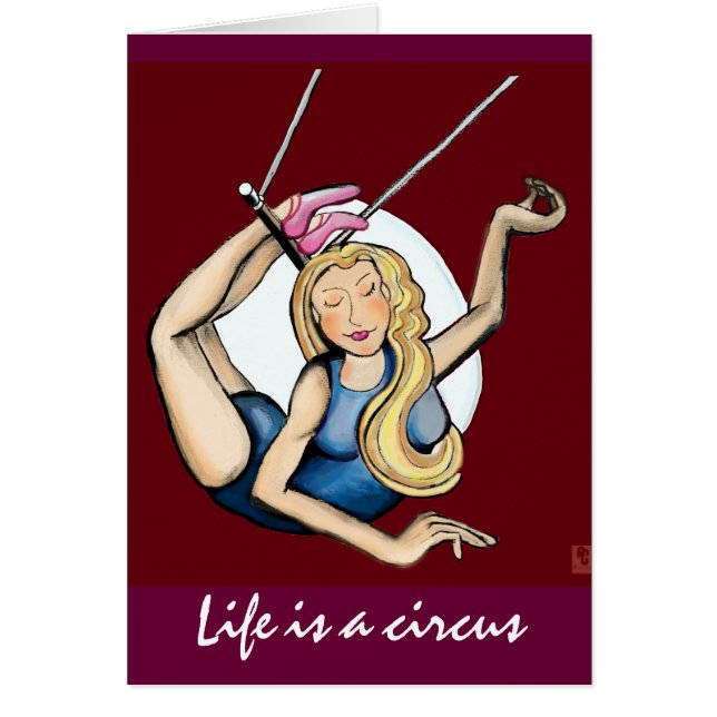 Trapeze artist hälsningskort (Framsidan)