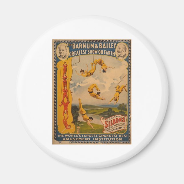 Trapeze artists Barnum & Bailey 1896 Magnet (Framsidan)