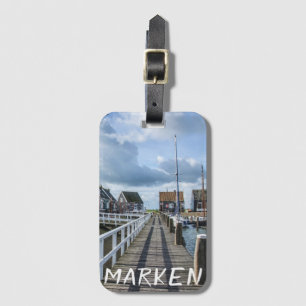 Träpier i Marken, Nederländerna Bagagebricka