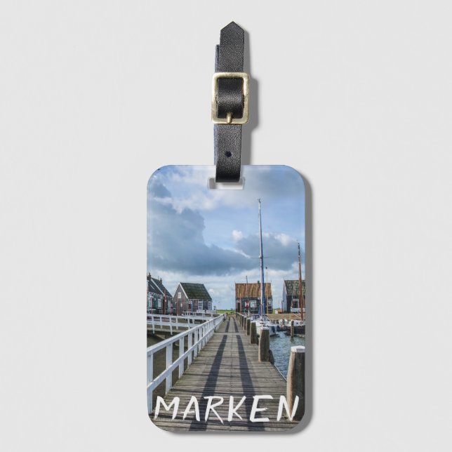 Träpier i Marken, Nederländerna Bagagebricka (Framsida vertikal)