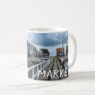 Träpier i Marken, Nederländerna Kaffemugg