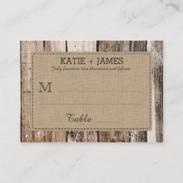 Träplankar Rustiskt Landsbyggsbröllop Placeringskort