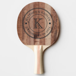 Träplankor från pall Bröllopsmonogram Pingisracket