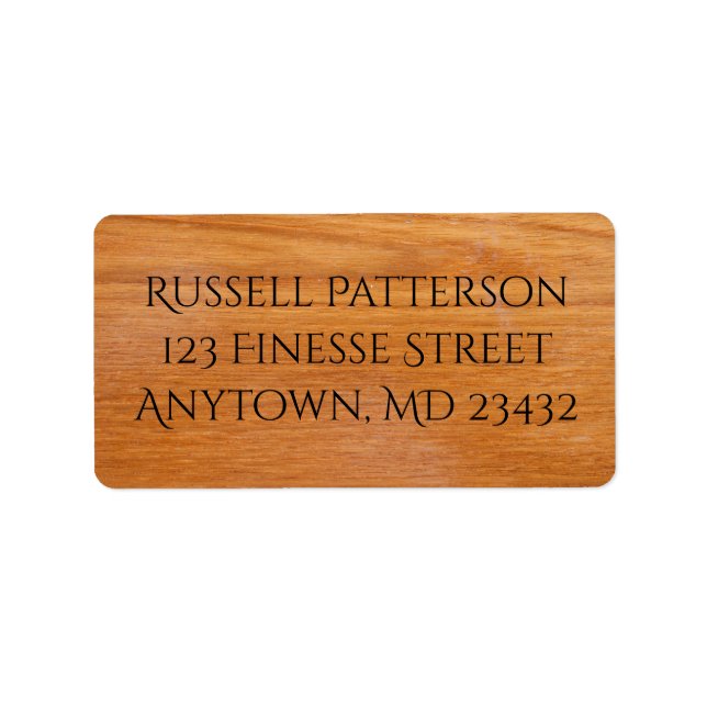 Träplåtar Adressetikett (Framsidan)