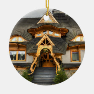 Träpolskt hus i Zakopane Julgransprydnad Keramik