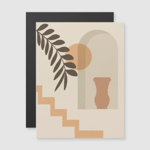 Trappa Blad Vas Sol, Boho Abstrakt Geometrisk Kons Magnetisk Inbjudningskort