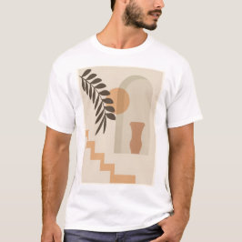 Trappa Blad Vas Sol, Boho Abstrakt Geometrisk Kons T Shirt