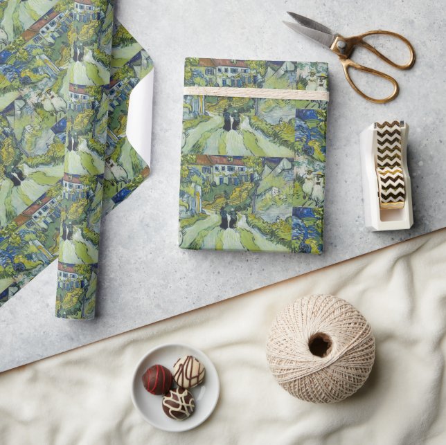 Trappa i Auvers landskapsvy konst av Van Gogh Presentpapper (Hantverk)
