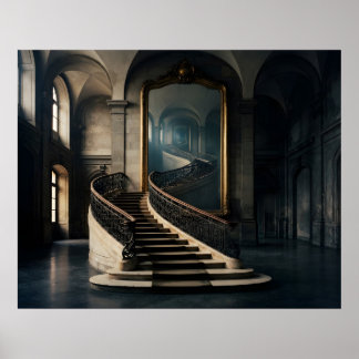 Trappa som leder in i spegel poster