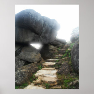 Trappa till det himmel inramade trycket poster