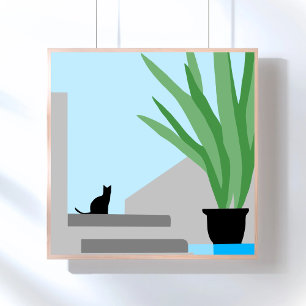 Trappa till himlen Cat Modern Nedladdningsbar Poster