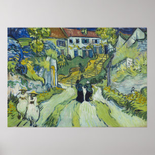 Trappa vid Auvers Landskaps Konst av Van Gogh Poster