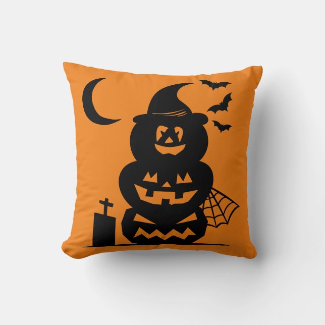 Trappade halloweenpumpor Reversibel  Kudde (Framsida)