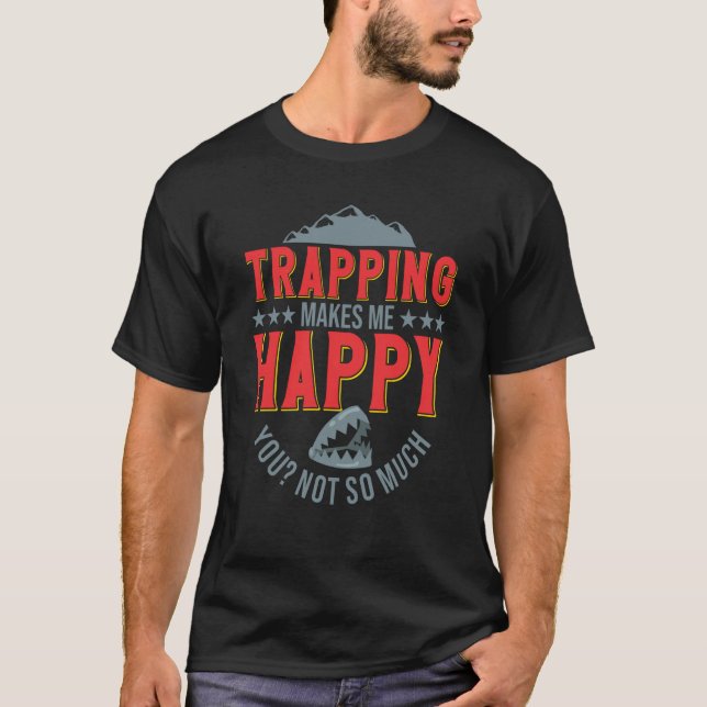 Trapper Bushcrafting Trap Survival Hunter T Shirt (Framsida)
