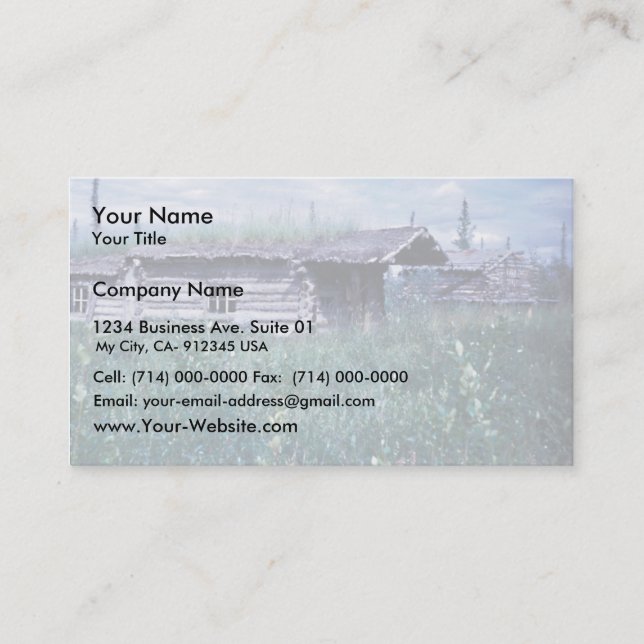 Trapper Cabin längs Bankerna av floden Coleen Visitkort (Framsida)