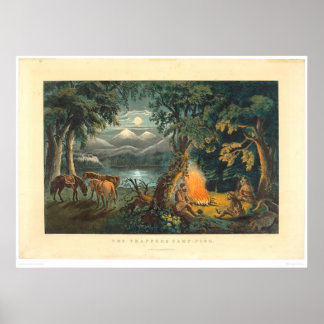 Trappers Camp-fire 1866 (1779A) Poster