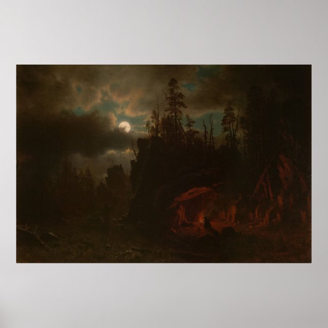 Trappers läger av Albert Bierstadt Poster (Framsidan)