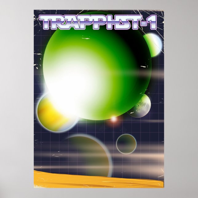 TRAPPIST-1 science fiction-affisch. Poster (Framsidan)