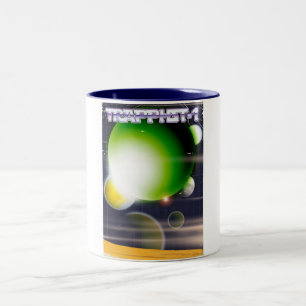 TRAPPIST-1 science fiction poster. Två-Tonad Mugg