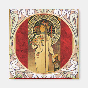 Trappistine från Alphonse Mucha Magnet