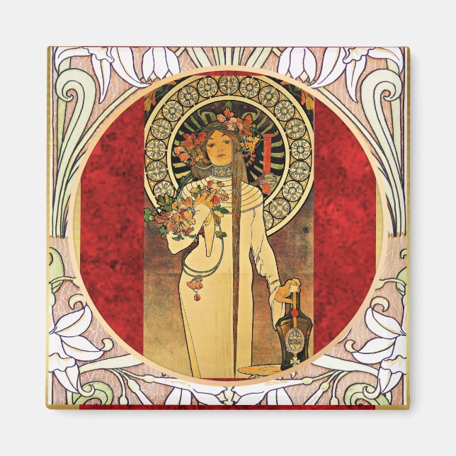 Trappistine från Alphonse Mucha Magnet (Framsidan)