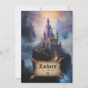 *~* Trappor Castle Medieval Fantasy AP88 Birthday Inbjudningar