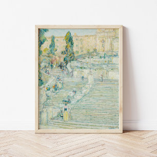 Trappor i Spanien, Rom Childe Hassam Poster