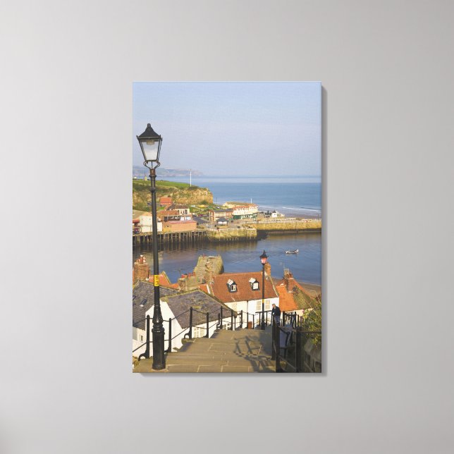 Trappor ner mot hamnen, Whitby, North Canvastryck (Framsida)