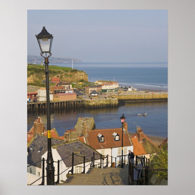 Trappor ner mot hamnen, Whitby, North Poster (Framsidan)