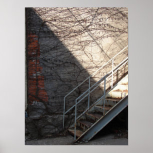 Trappor, tegel, ljus poster