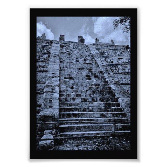 Trappor vid Chichen Itza Fototryck (Framsidan)