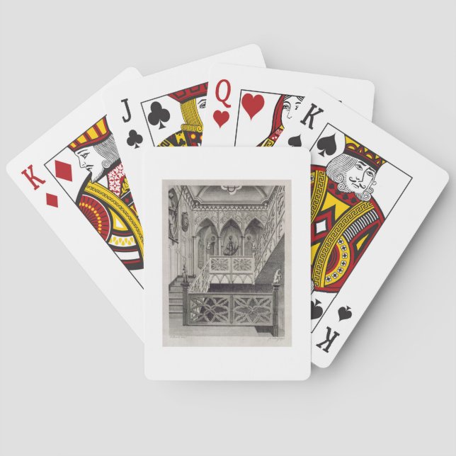 Trappuppgång på jordgubbebacken som inristas av J. Spelkort (Baksidan)