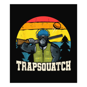 Trapsquatch Bigfoot Funny Clay Trap Tagning Manar Fototryck