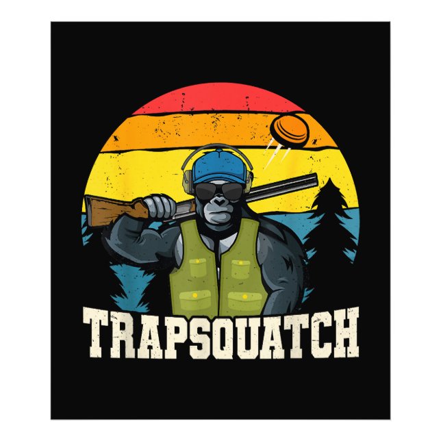 Trapsquatch Bigfoot Funny Clay Trap Tagning Manar Fototryck (Framsidan)