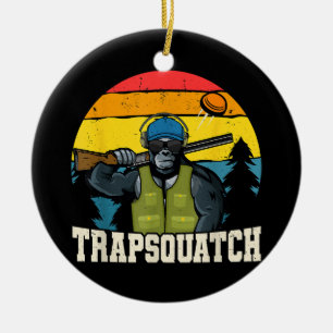 Trapsquatch Bigfoot Funny Clay Trap Tagning Manar Julgransprydnad Keramik