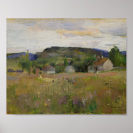 Trärad utskrift av byns natur-väggkonst poster